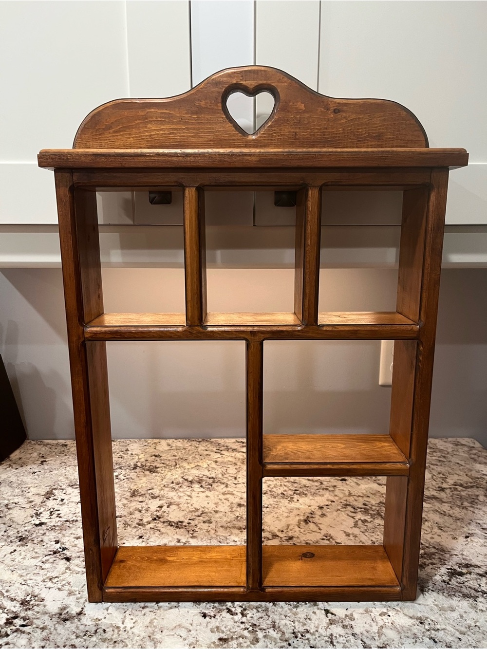 Vintage 1990s Rustic Wooden Wall Shelf – Heart Cutout | Country Cottage Decor